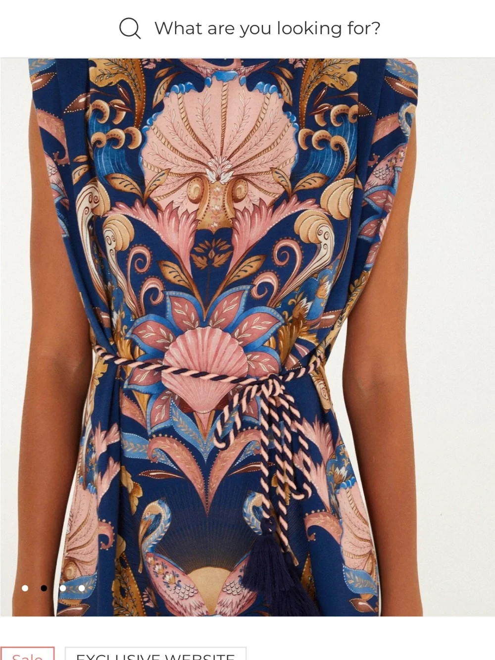FARM Rio Navy Mini Dress with Pink and Gold Motif